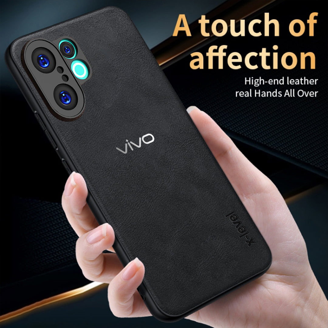 VIVO X200 FE 5G Business Style PU LEATHER PROTECTIVE BACK CASE WITH CAMERA PROTECTION