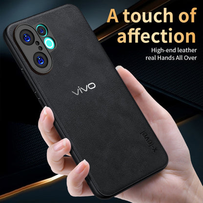 VIVO X200 FE 5G Business Style PU LEATHER PROTECTIVE BACK CASE WITH CAMERA PROTECTION