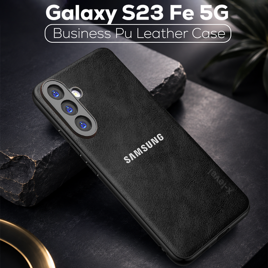 GALAXY S23 FE 5G  Business Style  PU LEATHER PROTECTIVE BACK CASE WITH CAMERA PROTECTION