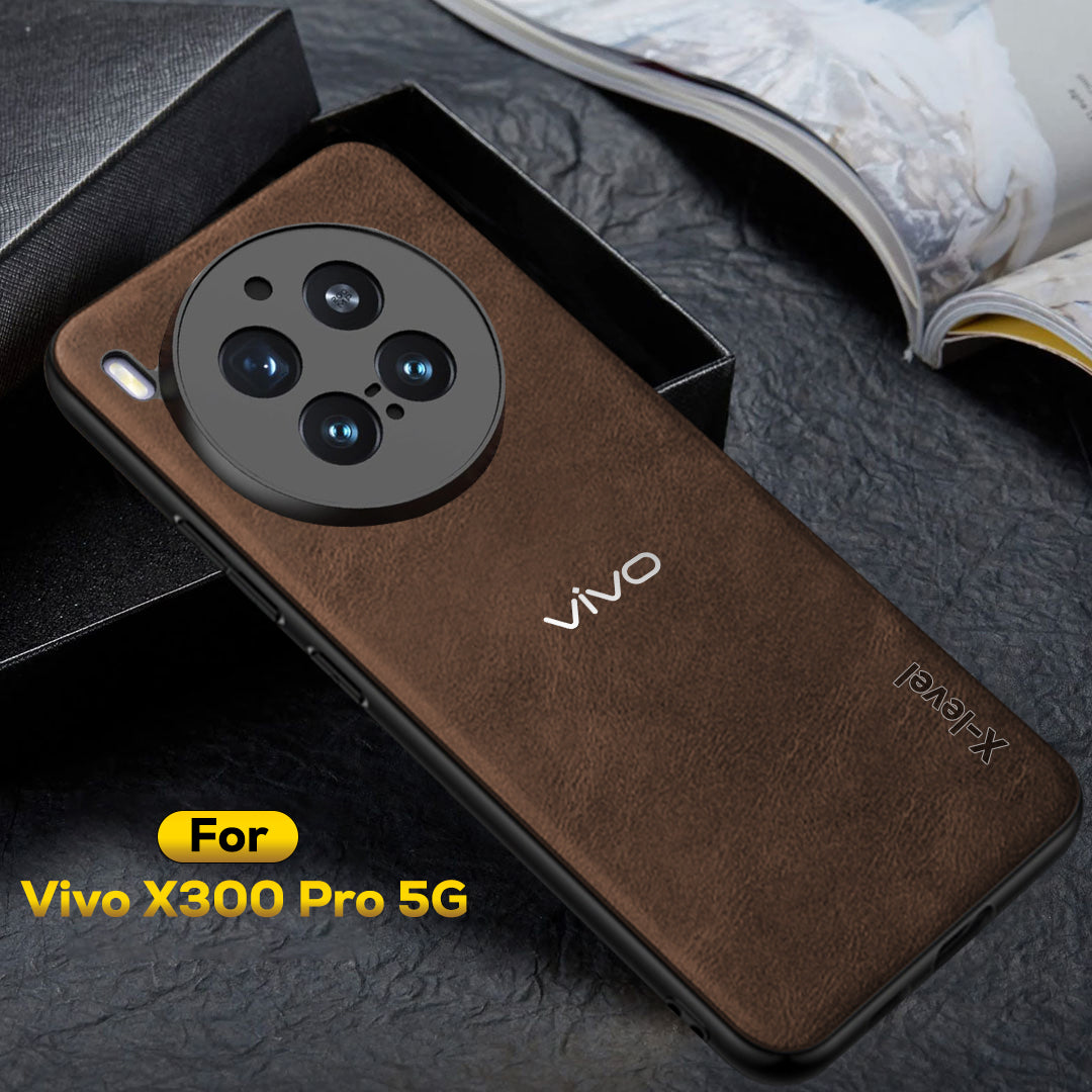 VIVO X300 PRO 5G  Business Style PU LEATHER PROTECTIVE BACK CASE WITH CAMERA PROTECTION