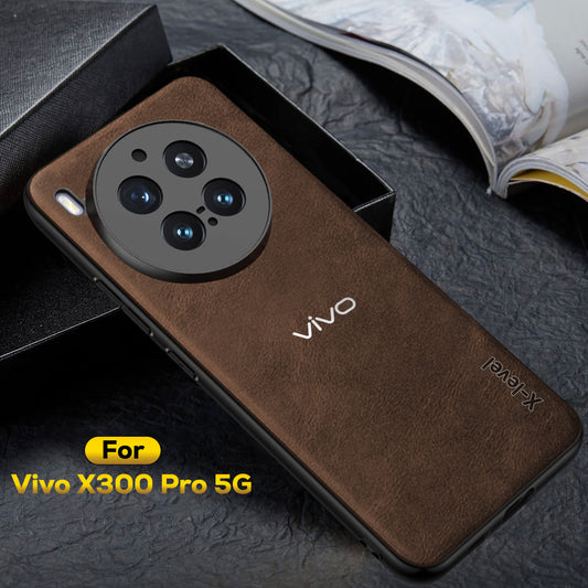 VIVO X300 PRO 5G  Business Style PU LEATHER PROTECTIVE BACK CASE WITH CAMERA PROTECTION