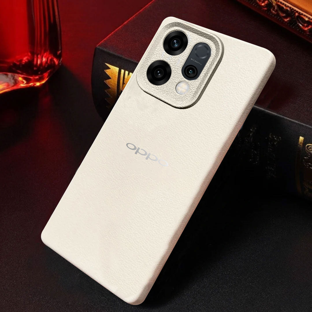 Oppo Reno 14 5G Solid Color Leather Texture Matte Phone Back Case