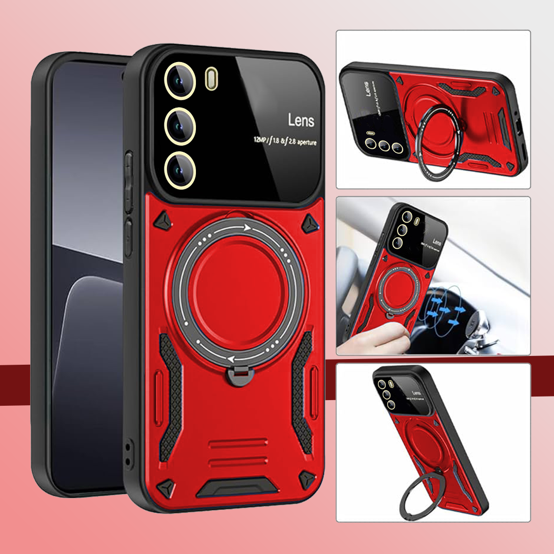 Oppo Reno 12 5G Heavy Duty Rugged Shockproof Camera Lens Protector Phone Cover with Kickstand