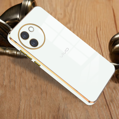 VIVO V30E 5G ULTRA-SHINE GOLD ELECTROPLATED LUXURIOUS  BACK CASE WITH CAMERA PROTECTION