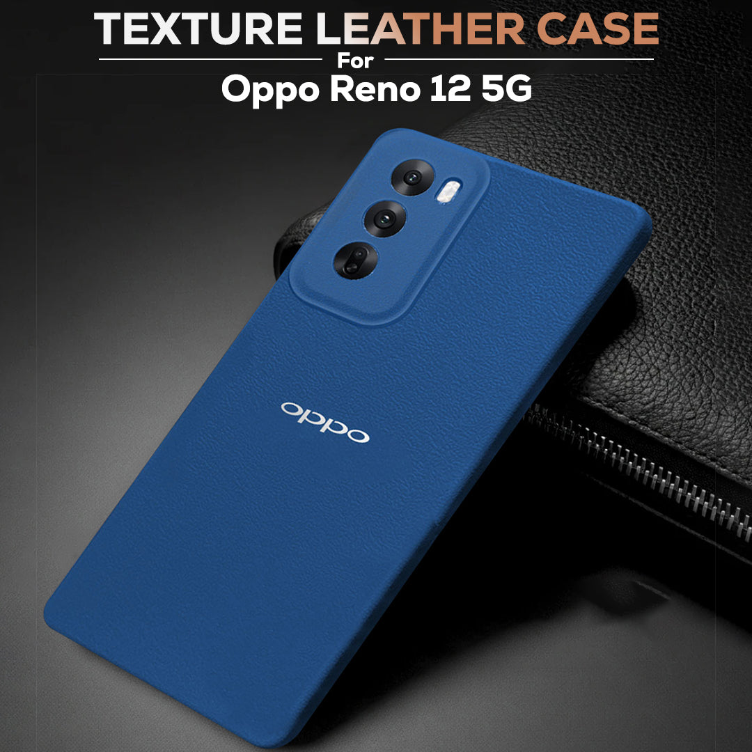 Oppo Reno 12 5G Solid Color Leather Texture Matte Phone Back Case