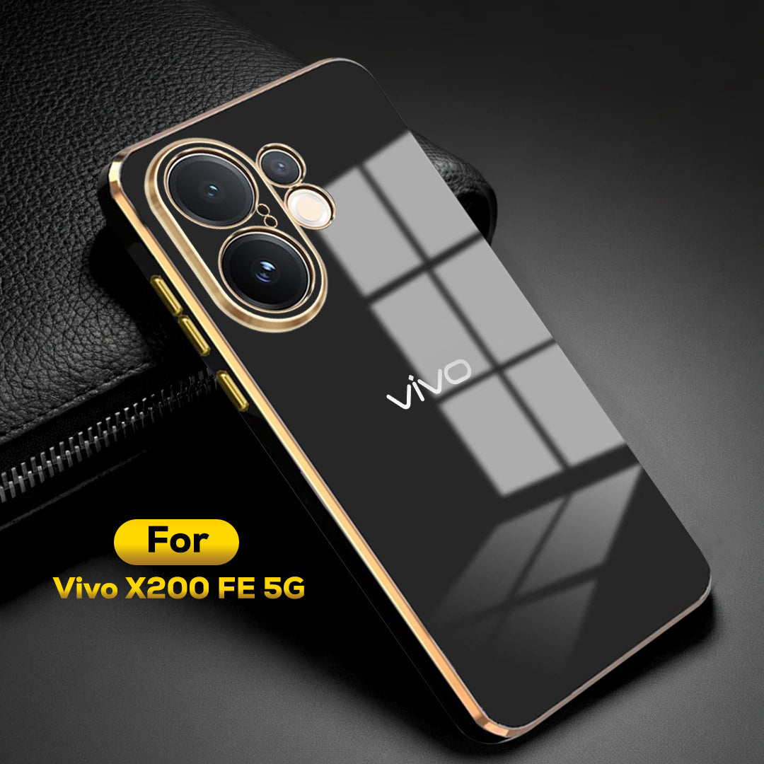 VIVO X200 FE 5G ULTRA-SHINE GOLD ELECTROPLATED LUXURIOUS  BACK CASE WITH CAMERA PROTECTION