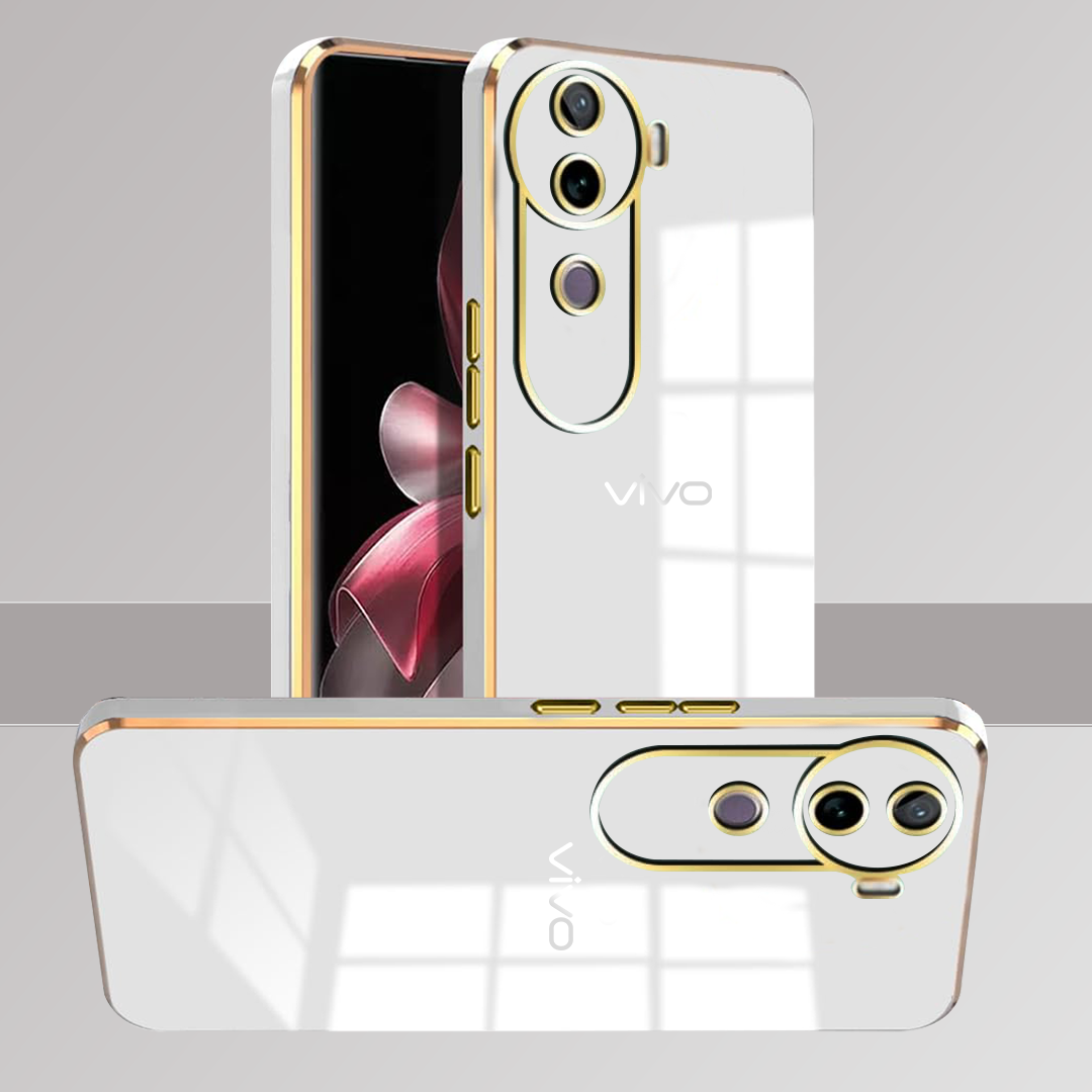 VIVO V-SERIES 5G ULTRA-SHINE GOLD ELECTROPLATED LUXURIOUS  BACK CASE WITH CAMERA PROTECTION