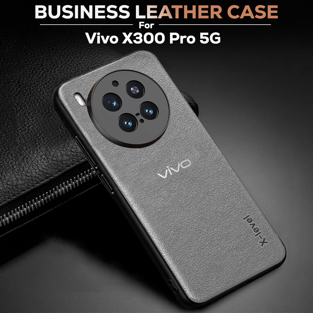 VIVO X300 PRO 5G  Business Style PU LEATHER PROTECTIVE BACK CASE WITH CAMERA PROTECTION