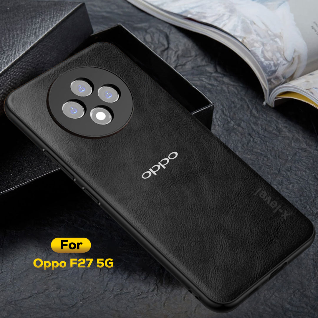 OPPO F27/RENO 12F 5G Business Style PU LEATHER PROTECTIVE BACK CASE WITH CAMERA PROTECTION