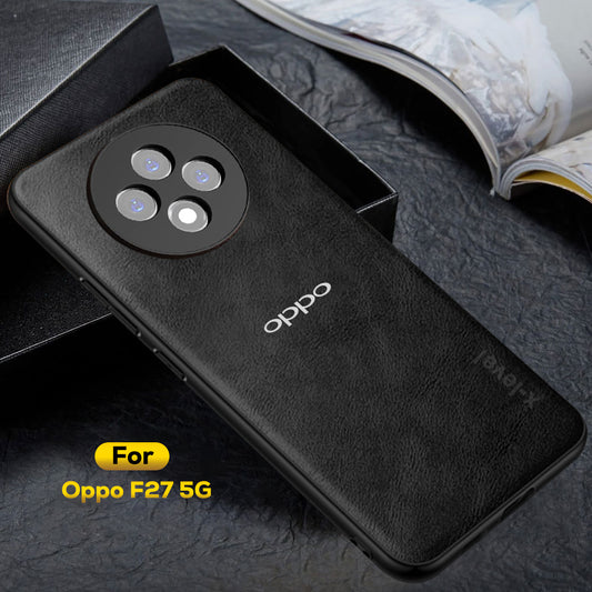 OPPO F27/RENO 12F 5G Business Style PU LEATHER PROTECTIVE BACK CASE WITH CAMERA PROTECTION