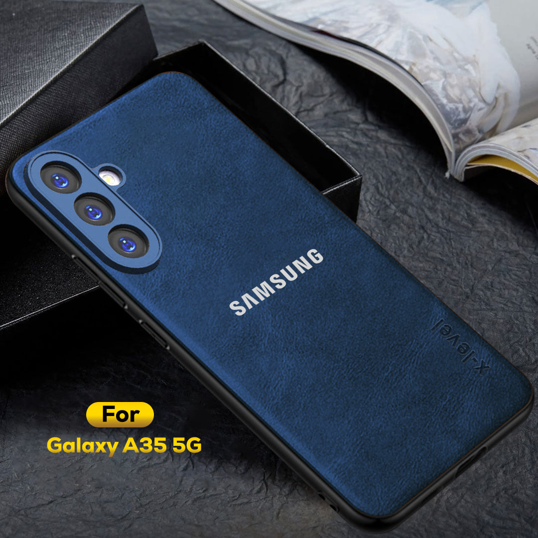 SAMSUNG GALAXY A35 5G  Business Style PU LEATHER PROTECTIVE BACK CASE WITH CAMERA PROTECTION