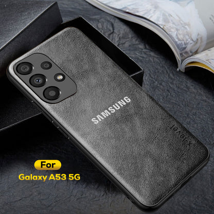 GALAXY A53 5G  Business Style PU LEATHER PROTECTIVE BACK CASE WITH CAMERA PROTECTION