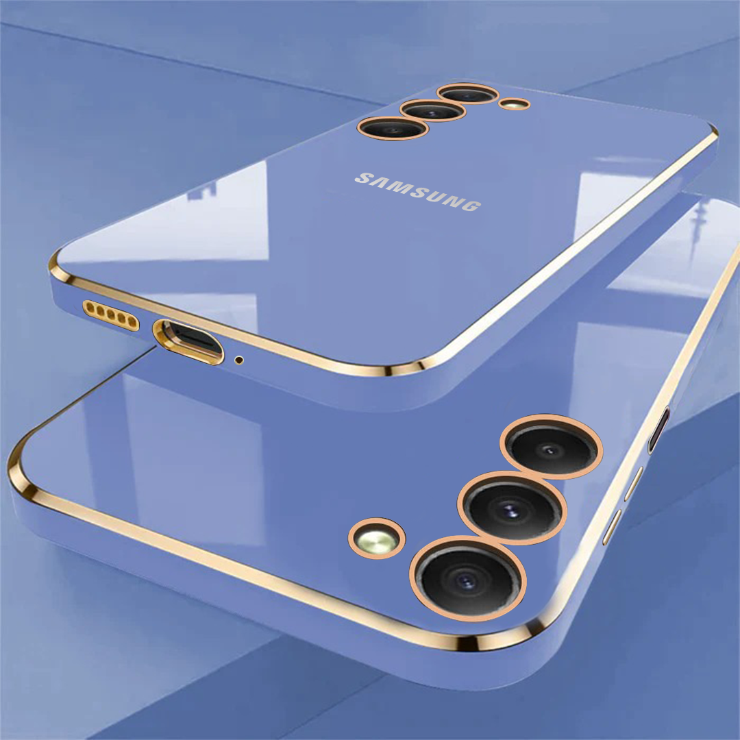 SAMSUNG GALAXY S25 5G ULTRA-SHINE GOLD ELECTROPLATED LUXURIOUS  BACK CASE WITH CAMERA PROTECTION