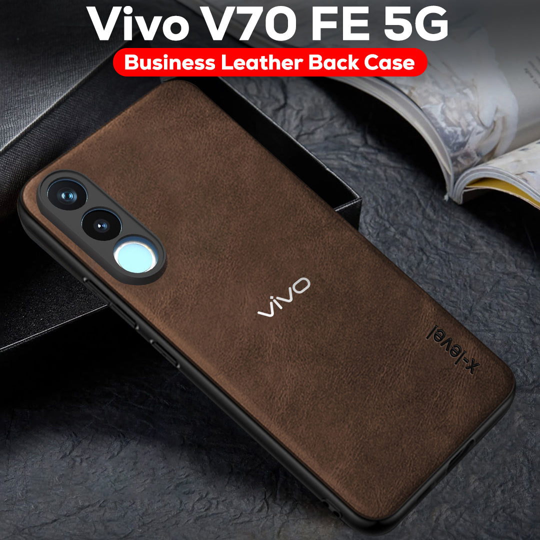 VIVO V70 FE 5G  Business Style PU LEATHER PROTECTIVE BACK CASE WITH CAMERA PROTECTION