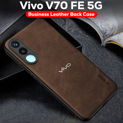 VIVO V70 FE 5G  Business Style PU LEATHER PROTECTIVE BACK CASE WITH CAMERA PROTECTION