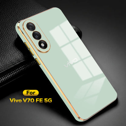 VIVO V70 FE 5G ULTRA-SHINE GOLD ELECTROPLATED LUXURIOUS  BACK CASE WITH CAMERA PROTECTION
