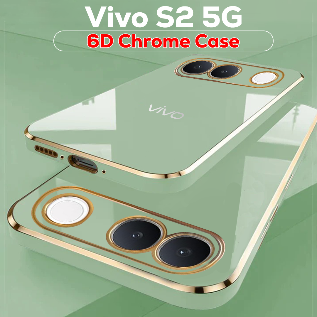 VIVO S2 5G ULTRA-SHINE GOLD ELECTROPLATED LUXURIOUS  BACK CASE WITH CAMERA PROTECTION