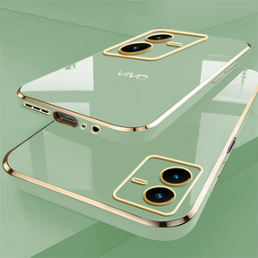 VIVO Y22 ULTRA-SHINE GOLD ELECTROPLATED LUXURIOUS BACK CASE WITH CAMERA PROTECTION