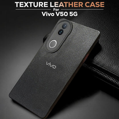 Vivo V50 5G Solid Color Leather Texture Matte Phone Back Case