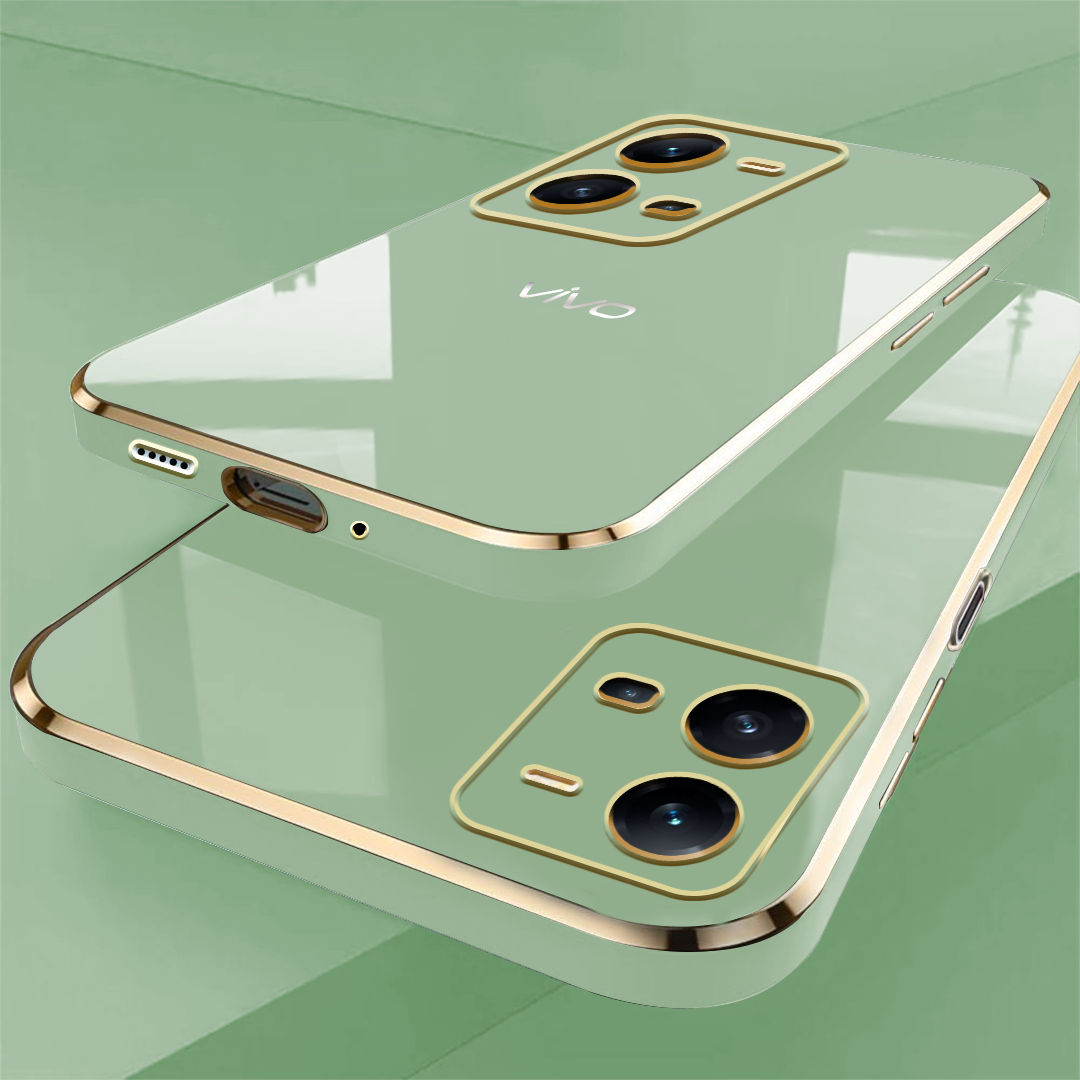 VIVO V25 ULTRA-SHINE GOLD ELECTROPLATED LUXURIOUS BACK CASE WITH CAMERA PROTECTION