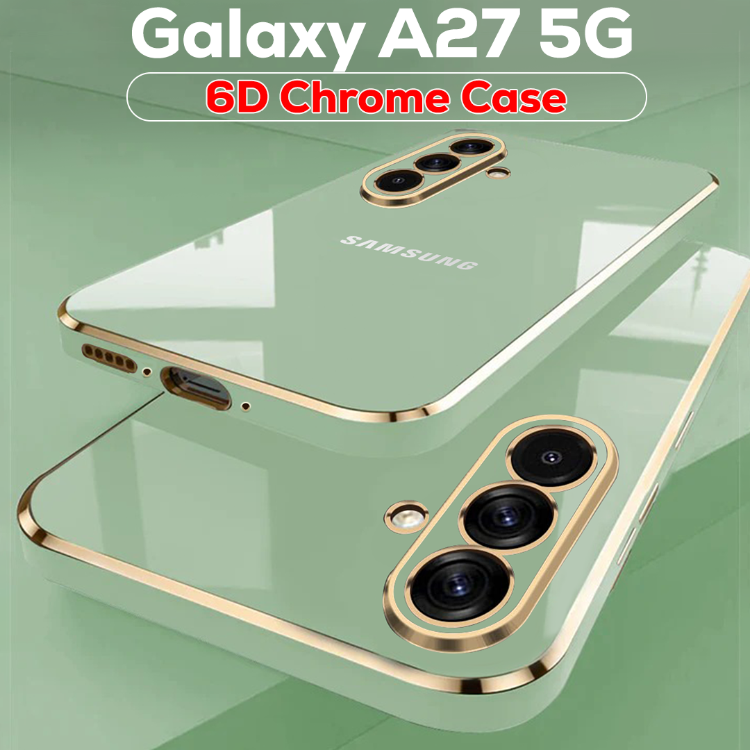 SAMSUNG GALAXY A27 5G ULTRA-SHINE GOLD ELECTROPLATED LUXURIOUS  BACK CASE WITH CAMERA PROTECTION