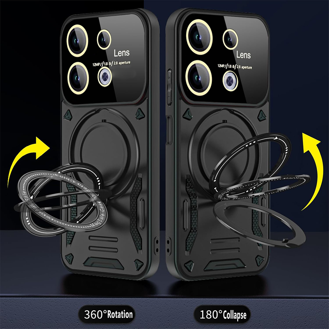 Oppo Reno 13 PRO 5G Heavy Duty Rugged Shockproof Camera Lens Protector Phone Cover with Kickstand