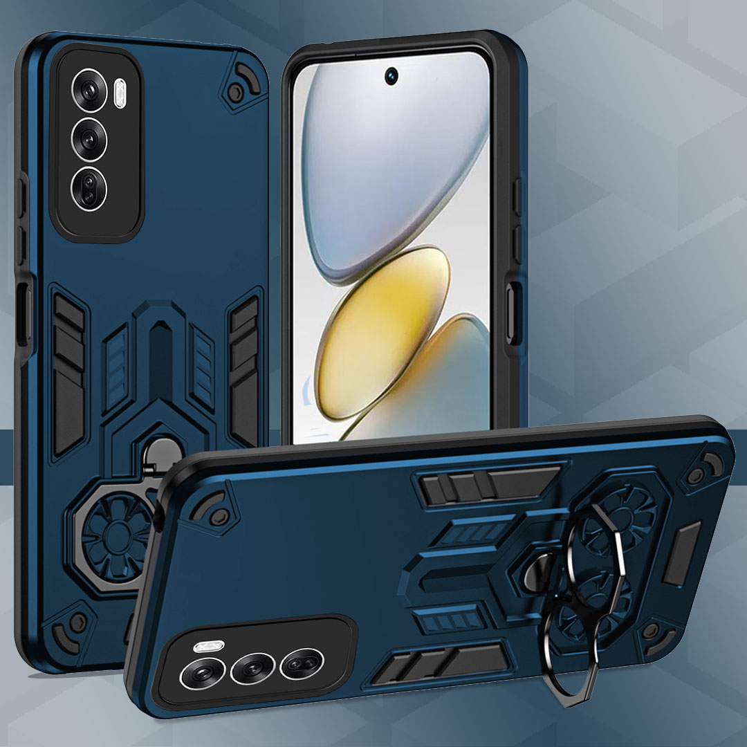 Oppo Reno 12 5G Armor knight Series Camera Protection 2 in 1 Shockproof Phone Cover with Kickstand