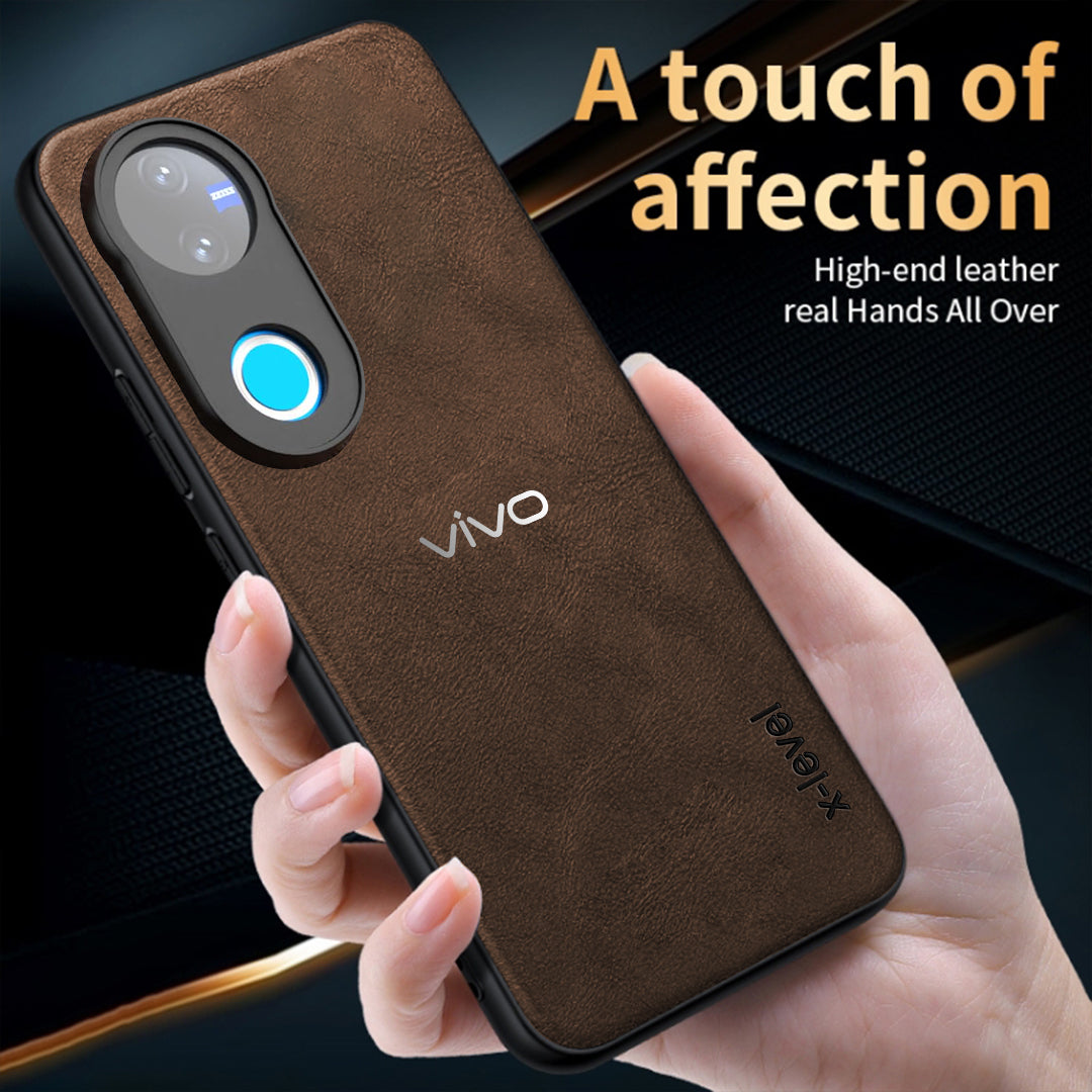 VIVO V50E 5G  Business Style PU LEATHER PROTECTIVE BACK CASE WITH CAMERA PROTECTION