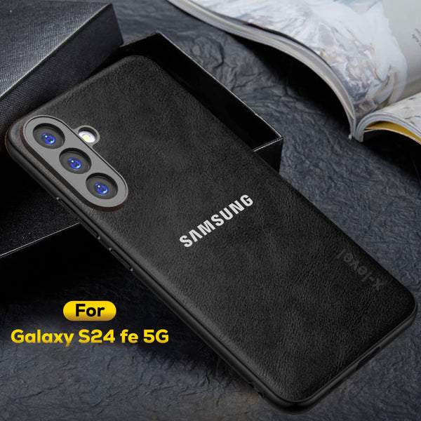 SAMSUNG GALAXY S24 FE 5G  Business Style  PU LEATHER PROTECTIVE BACK CASE WITH CAMERA PROTECTION