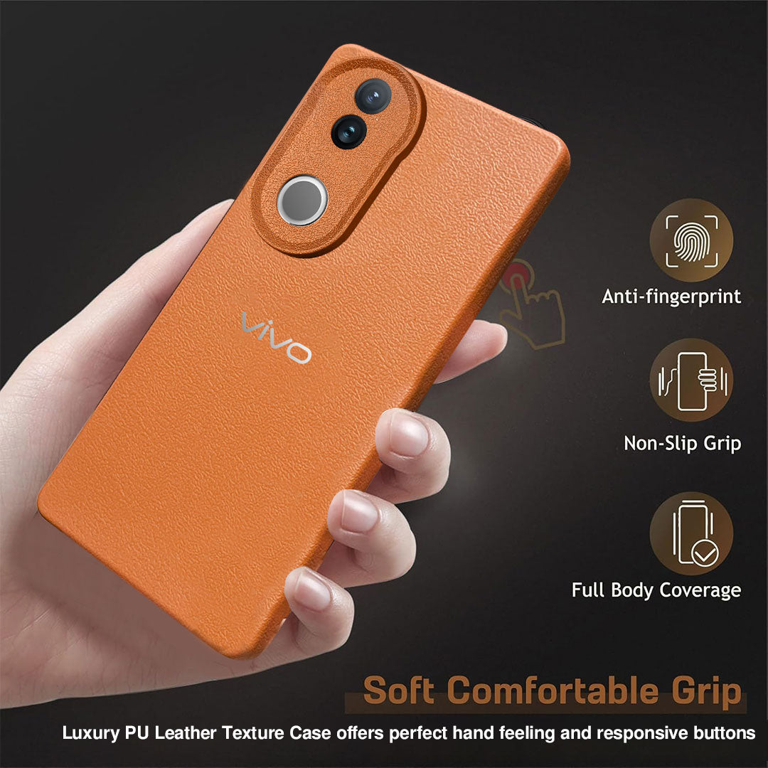 Vivo V50 5G Solid Color Leather Texture Matte Phone Back Case