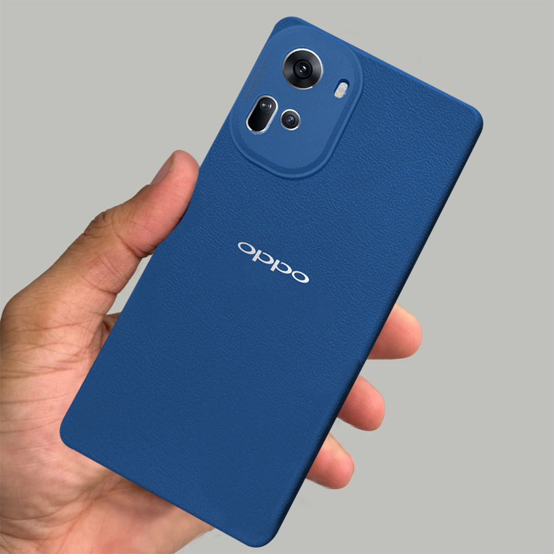 Oppo Reno 11 5G Solid Color Leather Texture Matte Phone Back Case