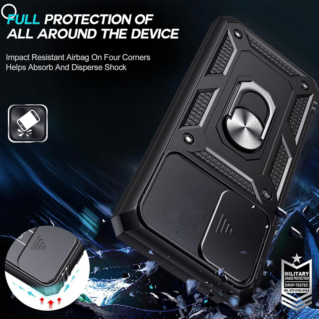 VIVO V50 5G Armor Military-grade Case With Sliding Camera Cover & 360 Kickstand