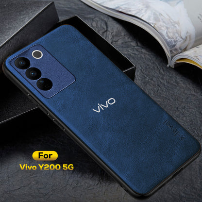 VIVO Y200 5G Business Style PU LEATHER PROTECTIVE BACK CASE WITH CAMERA PROTECTION