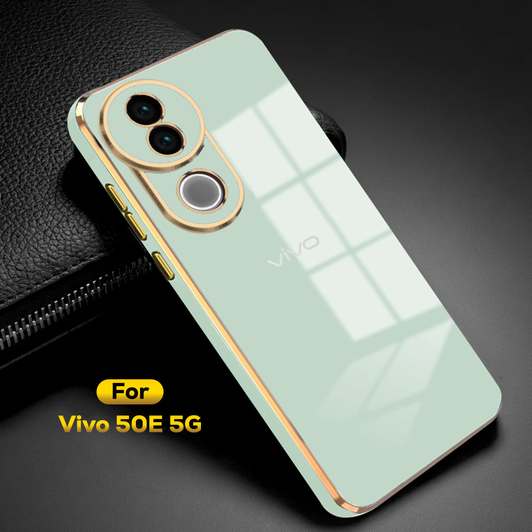 VIVO V50e 5G ULTRA-SHINE GOLD ELECTROPLATED LUXURIOUS  BACK CASE WITH CAMERA PROTECTION