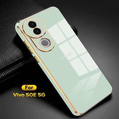 VIVO V50e 5G ULTRA-SHINE GOLD ELECTROPLATED LUXURIOUS  BACK CASE WITH CAMERA PROTECTION
