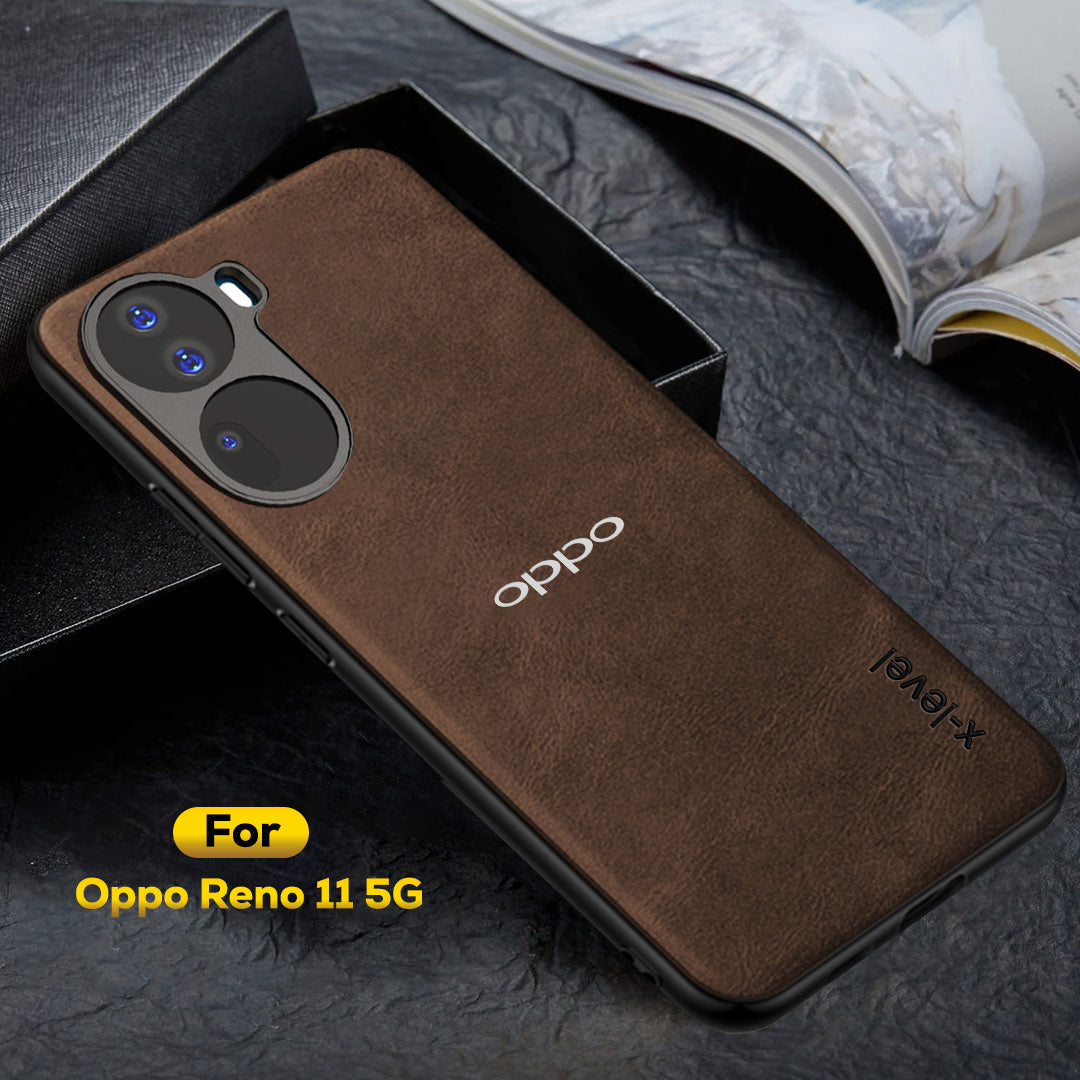 OPPO RENO 11 5G  Business Style  PU LEATHER PROTECTIVE BACK CASE WITH CAMERA PROTECTION