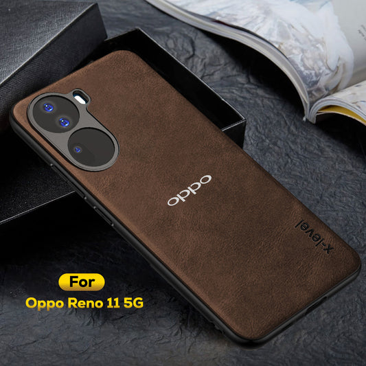 OPPO RENO 11 5G  Business Style  PU LEATHER PROTECTIVE BACK CASE WITH CAMERA PROTECTION