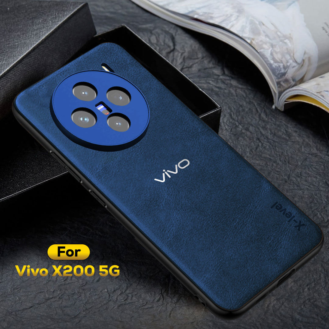 VIVO X200 5G  Business Style PU LEATHER PROTECTIVE BACK CASE WITH CAMERA PROTECTION