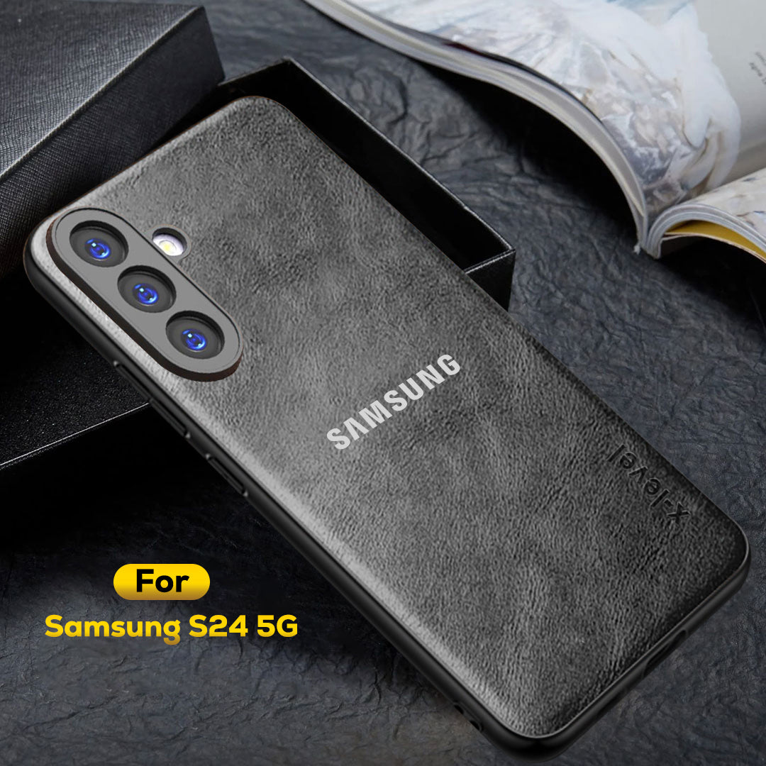 SAMSUNG GALAXY S24 5G Business Style PU LEATHER PROTECTIVE BACK CASE WITH CAMERA PROTECTION