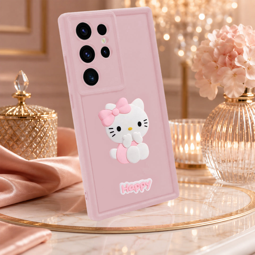 Samsung Galaxy S26 ULTRA 5G Soft Silicone 3D Hello Kitty character design Back Case with Camera Protection
