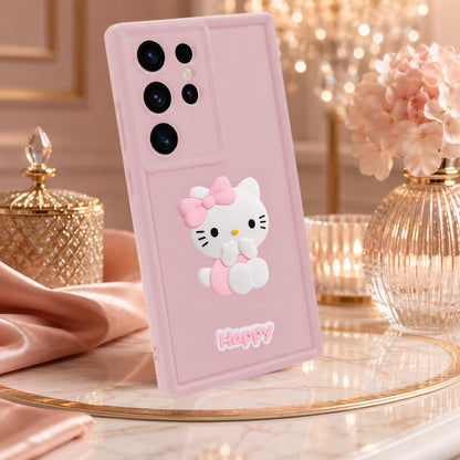 Samsung Galaxy S26 ULTRA 5G Soft Silicone 3D Hello Kitty character design Back Case with Camera Protection