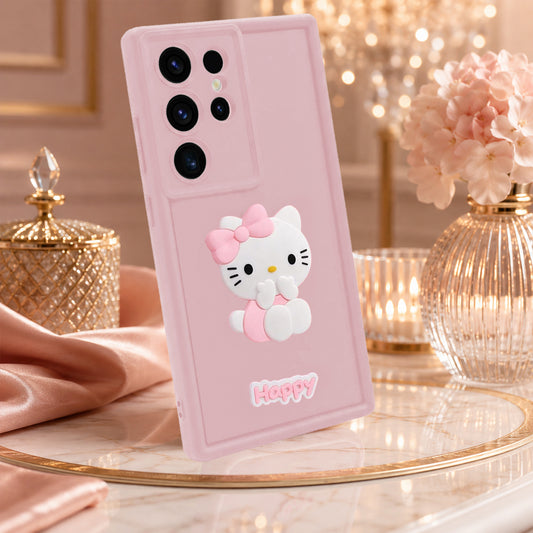 Samsung Galaxy S25 ULTRA 5G Soft Silicone 3D Hello Kitty character design Back Case with Camera Protection