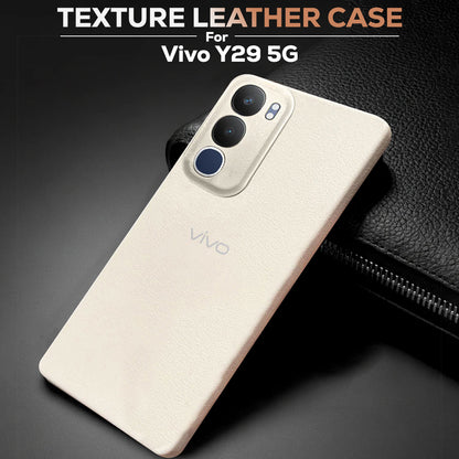 Vivo Y29 5G Solid Color Leather Texture Matte Phone Back Case