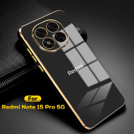 REDMI NOTE 15 PRO 5G ULTRA-SHINE GOLD ELECTROPLATED LUXURIOUS  BACK CASE WITH CAMERA PROTECTION