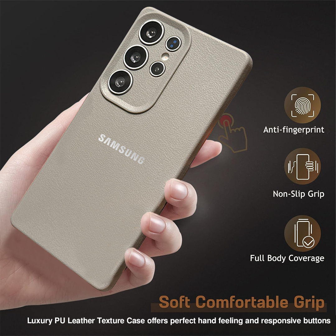 Samsung Galaxy S25 Ultra 5G Solid Color Leather Texture Matte Phone Back Case