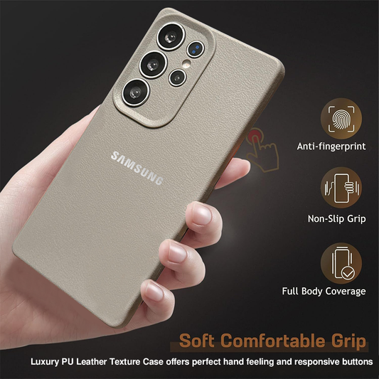 Samsung Galaxy S23 Ultra 5G Solid Color Leather Texture Matte Phone Back Case