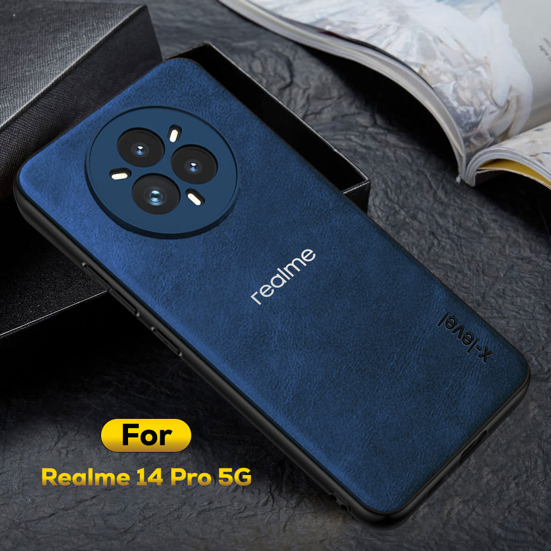REALME 14 PRO 5G Business Style PU LEATHER PROTECTIVE BACK CASE WITH CAMERA PROTECTION