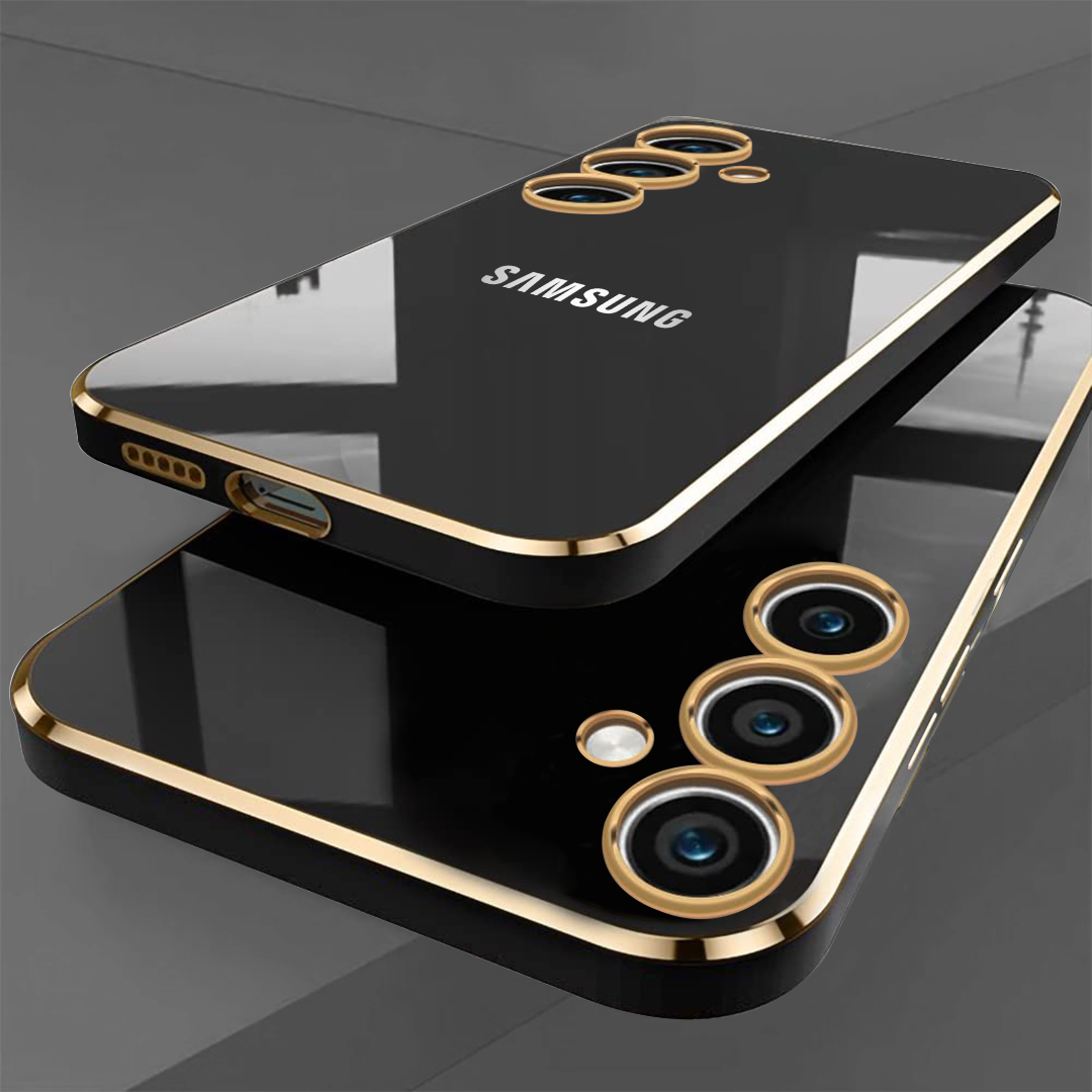 GALAXY A25/A55 5G ULTRA-SHINE GOLD ELECTROPLATED LUXURIOUS  BACK CASE WITH CAMERA PROTECTION