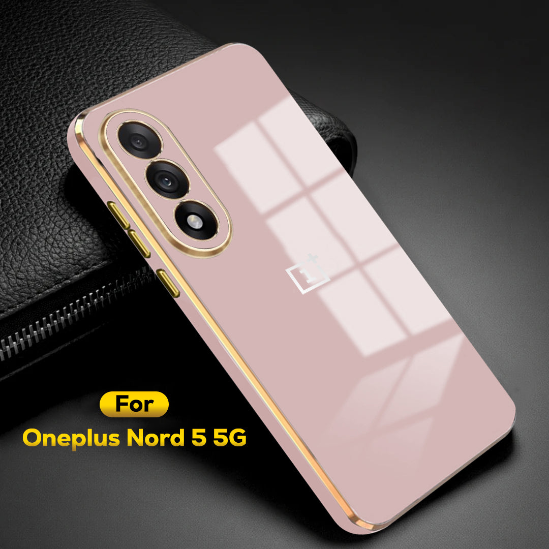 ONEPLUS NORD 5 5G ULTRA-SHINE GOLD ELECTROPLATED LUXURIOUS  BACK CASE WITH CAMERA PROTECTION