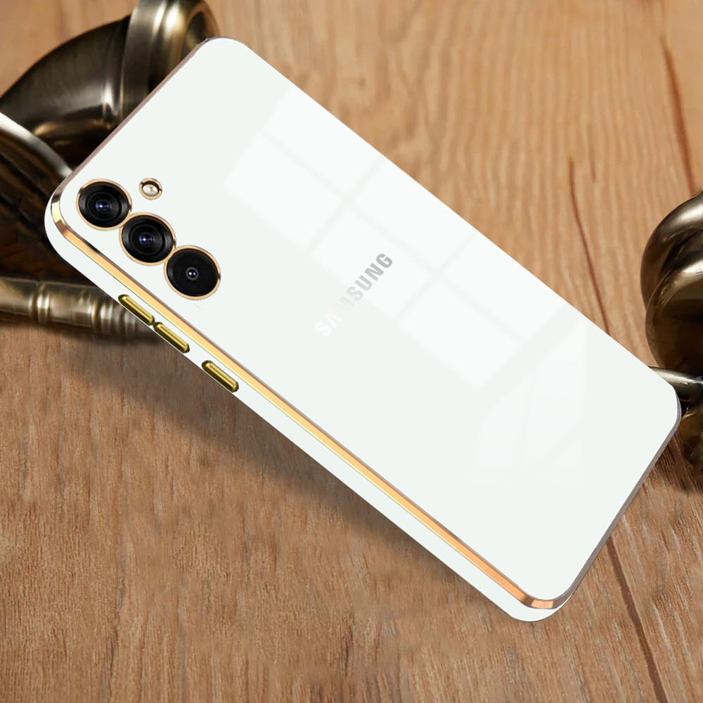 SAMSUNG GALAXY S24 5G ULTRA-SHINE GOLD ELECTROPLATED LUXURIOUS  BACK CASE WITH CAMERA PROTECTION
